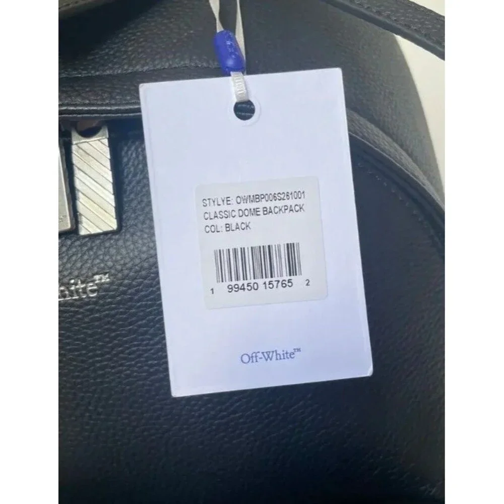 NWT Off-White Classic Pebbled Leather Backpack Black  OWMBP006S26100